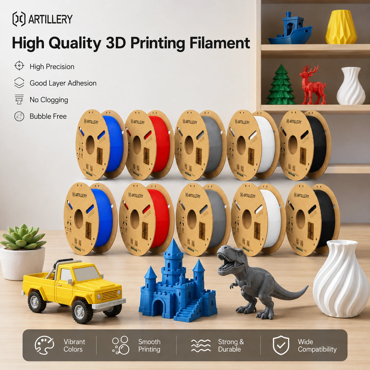 PLA 5-Farben Filament 10kg